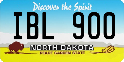 ND license plate IBL900