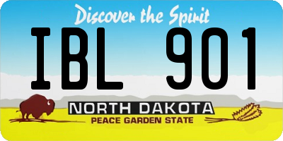 ND license plate IBL901