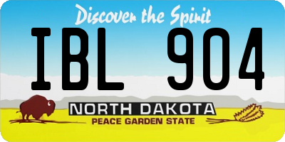 ND license plate IBL904