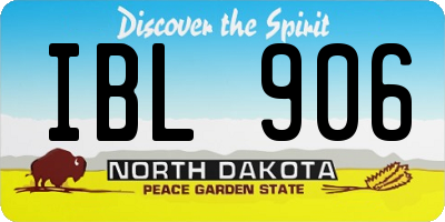 ND license plate IBL906