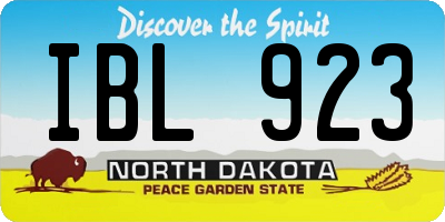 ND license plate IBL923