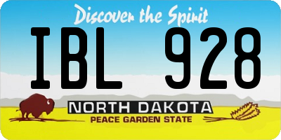 ND license plate IBL928
