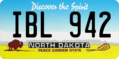 ND license plate IBL942
