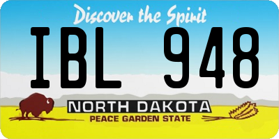 ND license plate IBL948