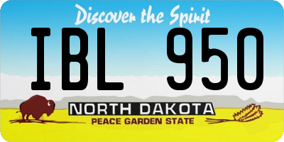 ND license plate IBL950