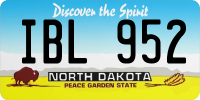 ND license plate IBL952