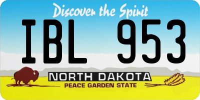 ND license plate IBL953