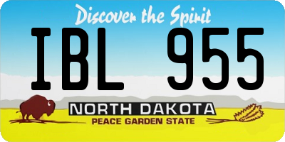 ND license plate IBL955