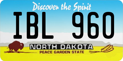 ND license plate IBL960