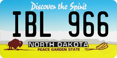 ND license plate IBL966