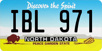 ND license plate IBL971