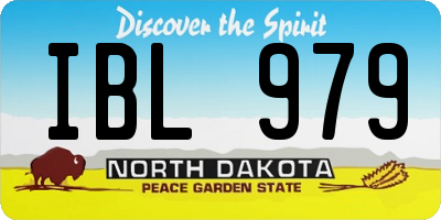 ND license plate IBL979