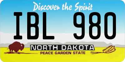 ND license plate IBL980