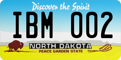 ND license plate IBM002