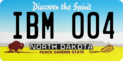 ND license plate IBM004