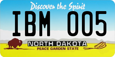 ND license plate IBM005