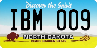 ND license plate IBM009
