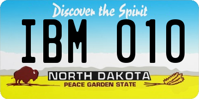 ND license plate IBM010