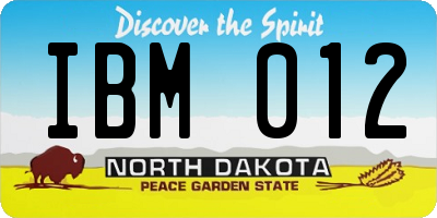 ND license plate IBM012