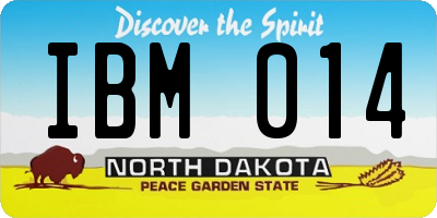 ND license plate IBM014