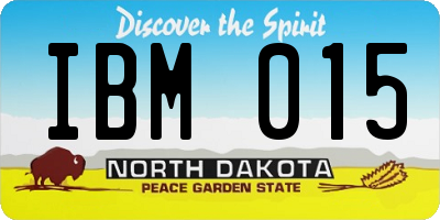 ND license plate IBM015