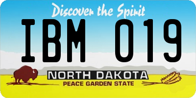 ND license plate IBM019