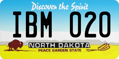 ND license plate IBM020