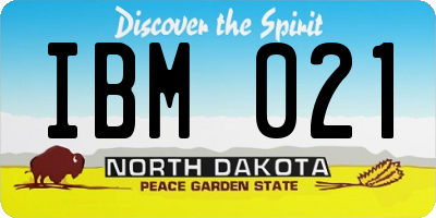 ND license plate IBM021