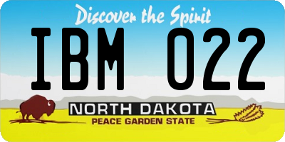 ND license plate IBM022