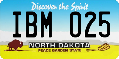 ND license plate IBM025