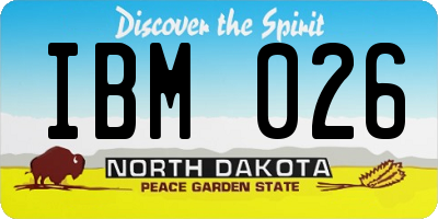 ND license plate IBM026