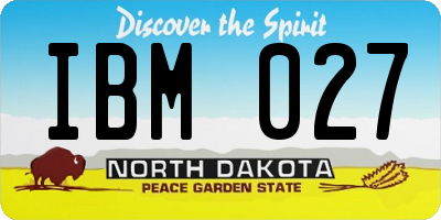 ND license plate IBM027