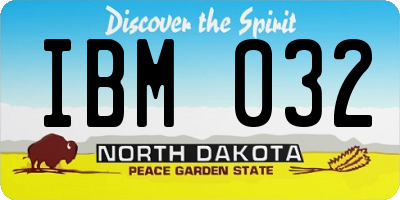 ND license plate IBM032