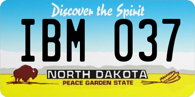 ND license plate IBM037