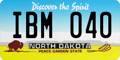 ND license plate IBM040