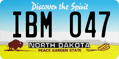 ND license plate IBM047