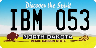 ND license plate IBM053