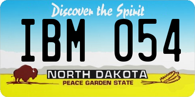 ND license plate IBM054
