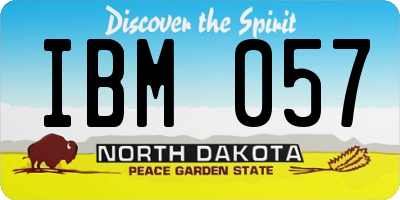 ND license plate IBM057