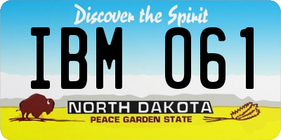 ND license plate IBM061