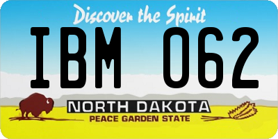 ND license plate IBM062