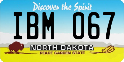 ND license plate IBM067