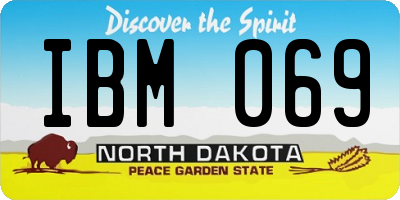 ND license plate IBM069