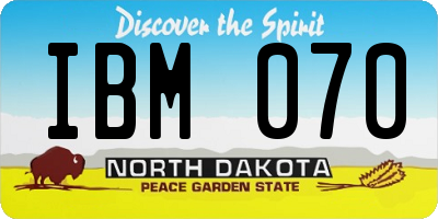ND license plate IBM070