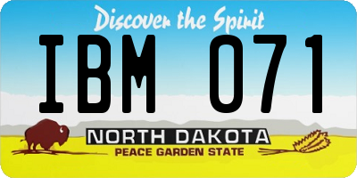 ND license plate IBM071