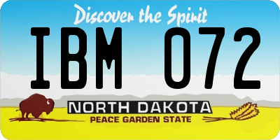 ND license plate IBM072