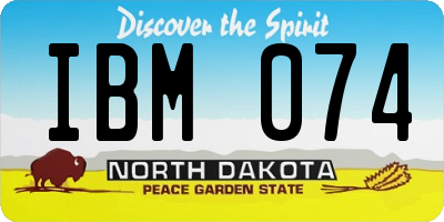 ND license plate IBM074