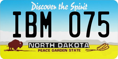 ND license plate IBM075