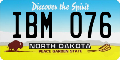 ND license plate IBM076