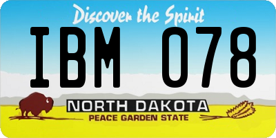 ND license plate IBM078